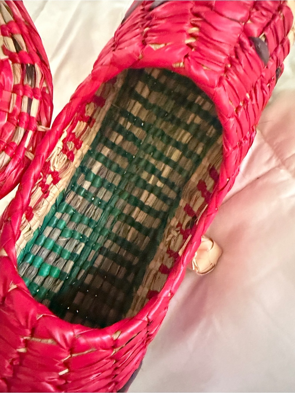 Straw Watermelon Crossbody Bag - Pink & Green - Picture 6 of 7